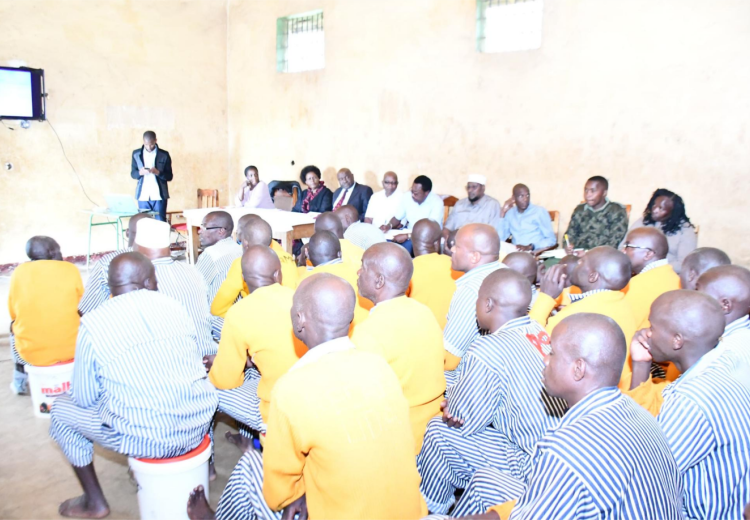 The Power of Mercy Advisory Committee conducting a sensitization forum at Uruku GK Prison in Meru County.